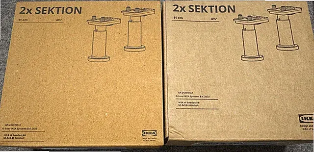 IKEA SEKTION 11cm Bein für Schrank 2x Sets (4 Stück) inkl. OVP NEU 90556071