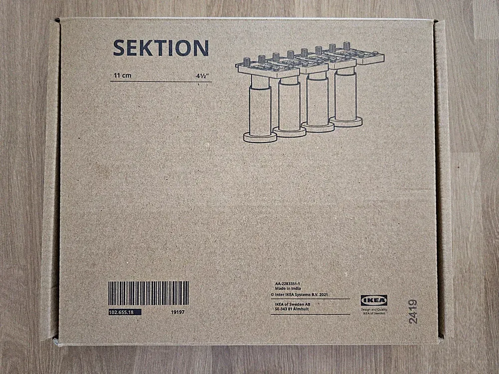 IKEA Sektion 4 Möbelfüße Füße 11cm verstellbar NEU 102.655.18 für Metod