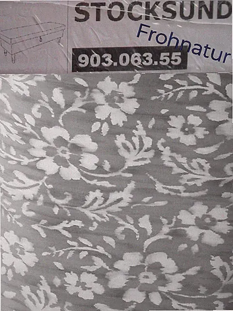 Ikea STOCKSUND Bezug für Bank Hovsten grau weiss 903.063.55 neu OVP Blumen