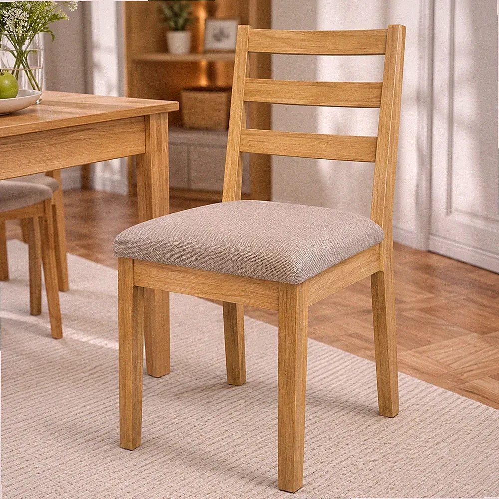IKEA TONSTAD Stuhl – Eichenachbildung / Fridtuna hellbeige