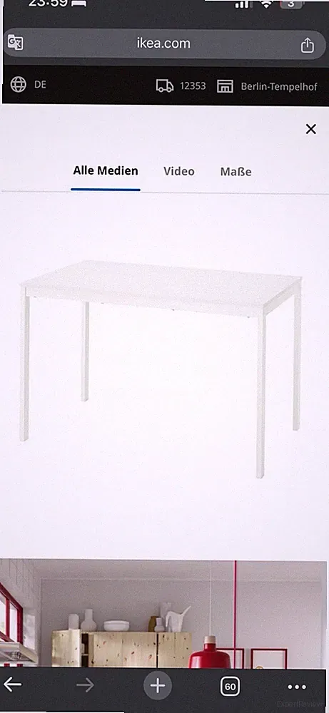 IKEA VIHALS Esstisch Ausziehtisch weiß rechteckig 120-180x74x75 cm