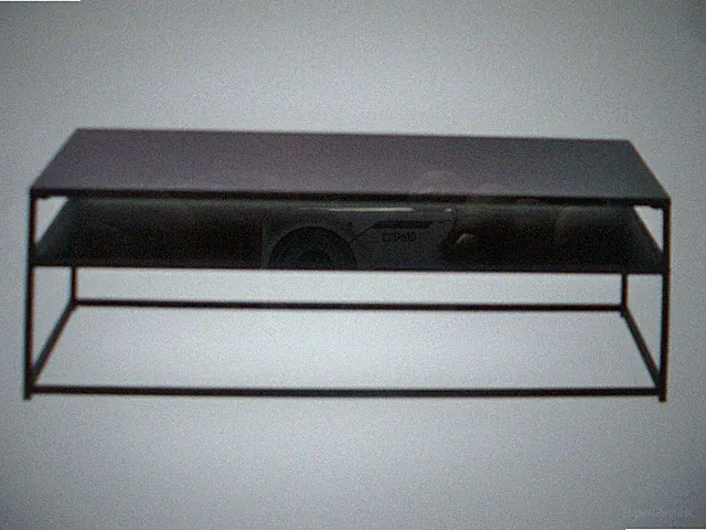 Industrial Couchtisch Mara + Ablagefläche Schwarz Metall L120 x B70 x H40 cm A