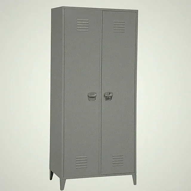 Industrial Metall Kleiderschrank Spind 2 Türen 80 x 45 x 180cm Grau
