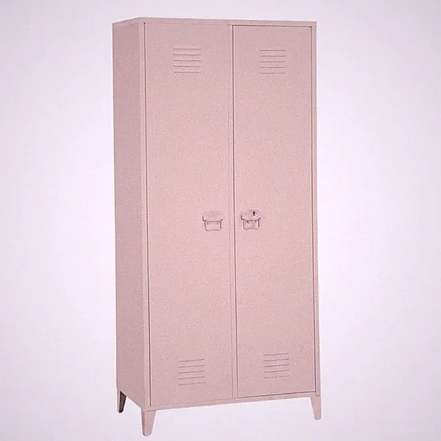 Industrial Metall Kleiderschrank Spind 2 Türen 80 x 45 x 180cm Pink Rosa