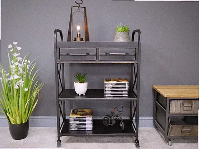 Industrial Vintage Stil Metall Rustikal Schrank Regal Bücherschrank Schrank Sideboard
