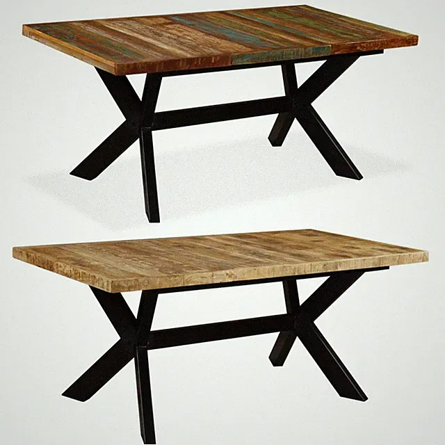 Industrie-Stil Esstisch Speisetisch Küchentisch Esszimmertisch Massivholz Tisch