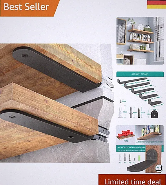 Industrie-Stil Regalhalterungen 10 cm, Tragkraft 70 kg – Stilvoll & Funktional