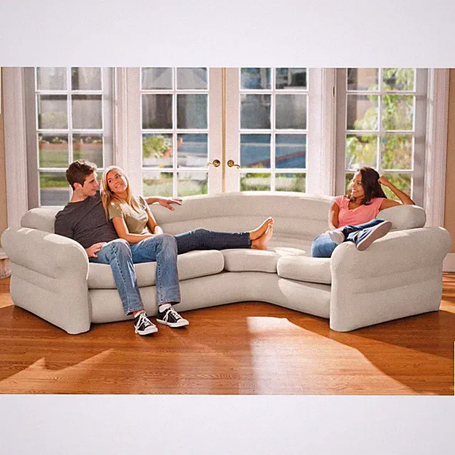 Intex Sofa Lounge Couch aufblasbar Schlafsofa Ecksofa Gästebett 257x203x76 cm