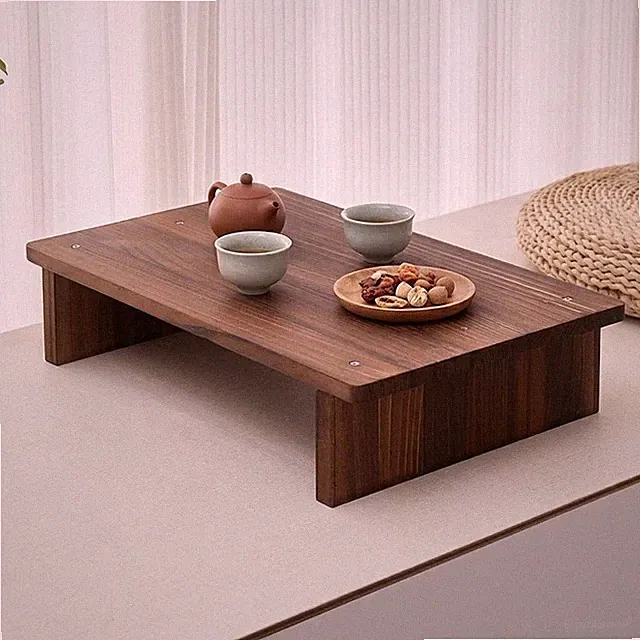 Japanischer Bodentisch, Niedriger Couchtisch, Tragbarer Holzaltar, Tatami Tische