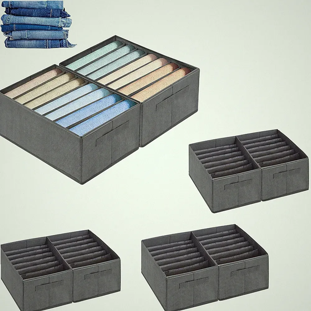 Jeans Hosen Organizer für Kleiderschrank, 4-Tlg Aufbewahrungsbox Kleiderschrank
