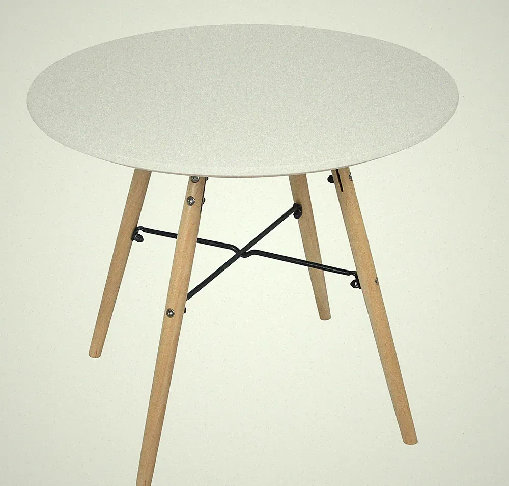 Judy Wild KIndertisch Spieltisch Kinderzimmer Esstisch Rund Tisch Weiß H48 cm