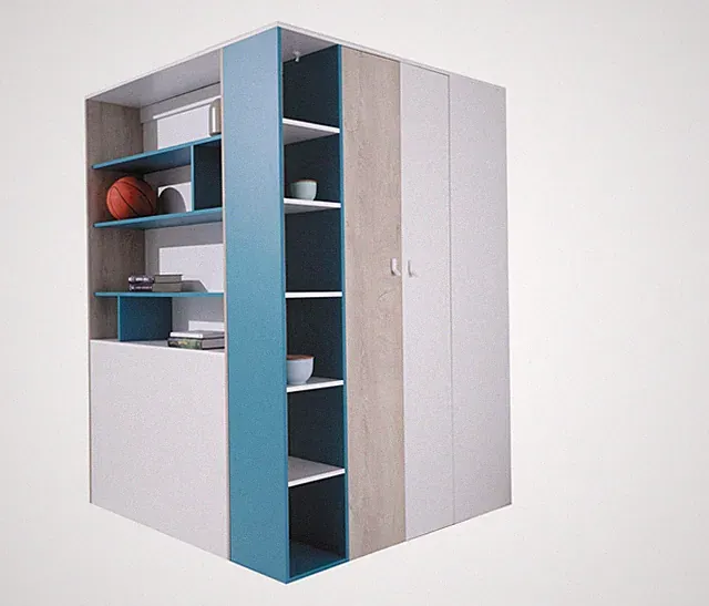 Jugend Eckschrank Fereolo 01 L / P Kleiderschrank Schlafzimmer Stauraum