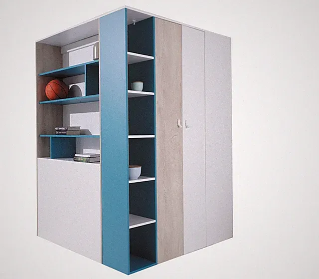 Jugend Eckschrank Martynika 01 L / P Kleiderschrank Schlafzimmer Stauraum