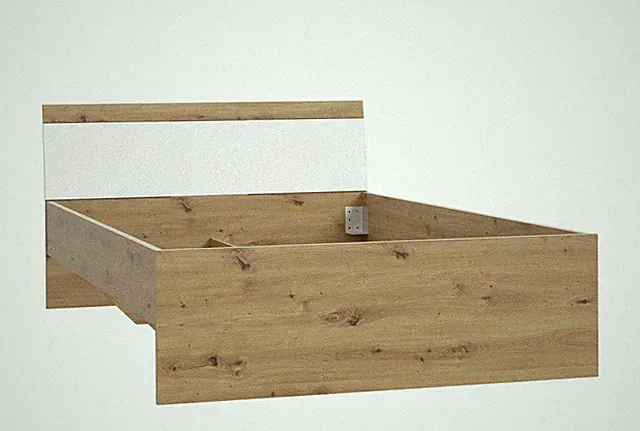Jugendbett ARKINA 120 x 200 cm Bett in Artisan Eiche / Weiß von Forte