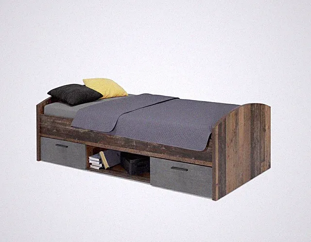 Jugendbett Einzelbett WINNIE Optik: Old Wood Vintage, von Forte