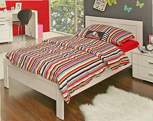 Jugendbett SNOW Bett 90 x 200 cm, Einzelbett in Weiß matt, von Forte