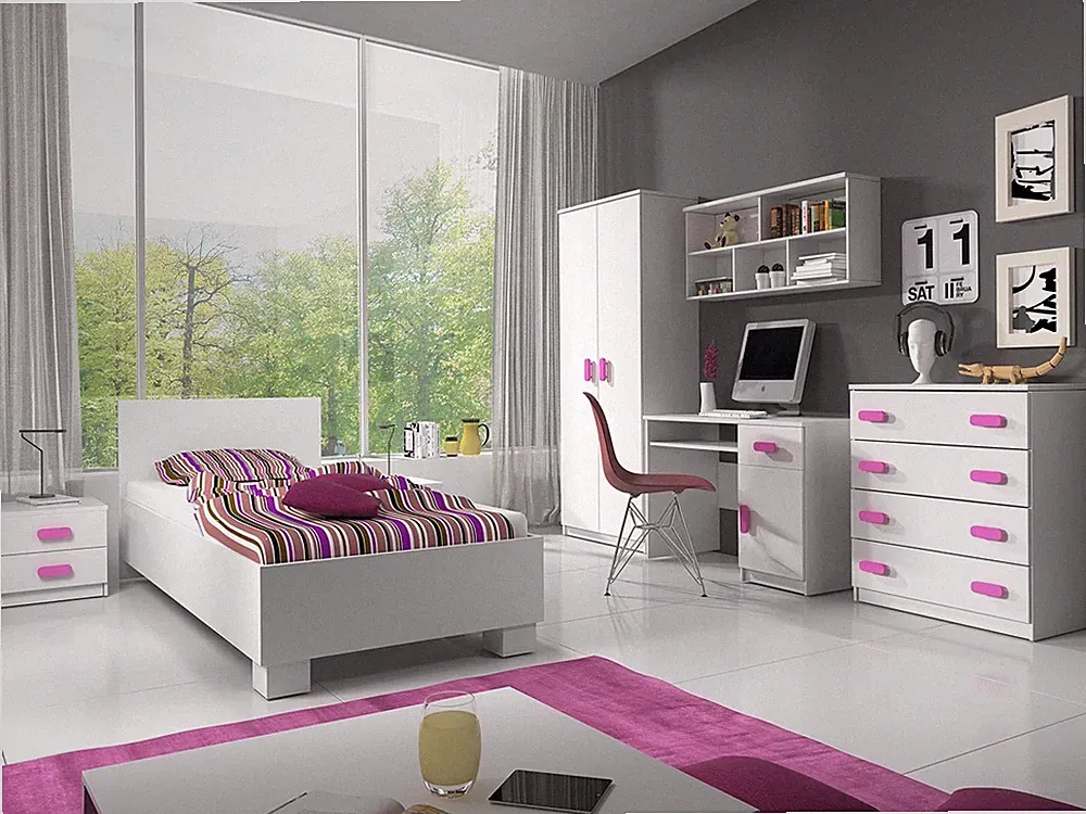 Jugendzimmer Schrank Schreibtisch Bett Kommode NachttiscH Jonas I