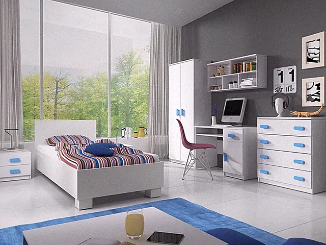 Jugendzimmer Schrank Schreibtisch Bett Kommode NachttiscH Jonas I