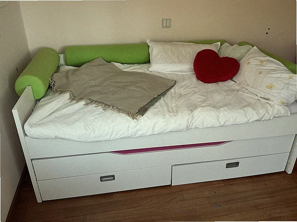Jugendzimmer-Set 5-tlg Bett 90x200 Bücherregal artisan eiche weiß matt 76575240