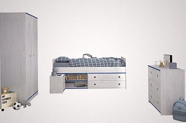 Jugendzimmer Set Smoozy 21 Parisot Kleiderschrank Kommode Stauraumbett Nako 4