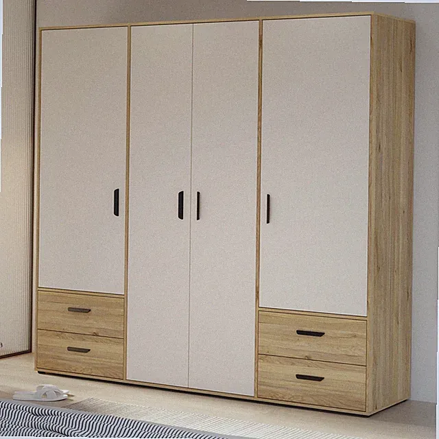 Jupiter Kleiderschrank 200 210, Schrank mit 4 Drehtüren und 4 Schubladen, Kas...