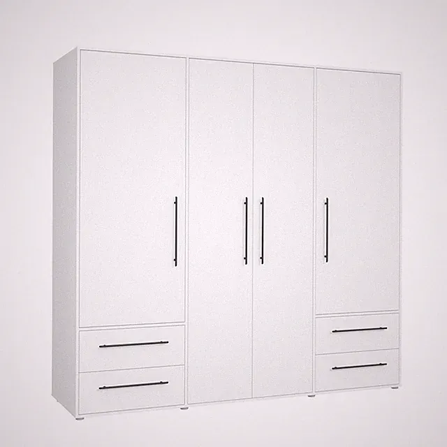 Jupiter Schrank 200 210, weißer Kleiderschrank, Drehtürenschrank, 3türig, mit...