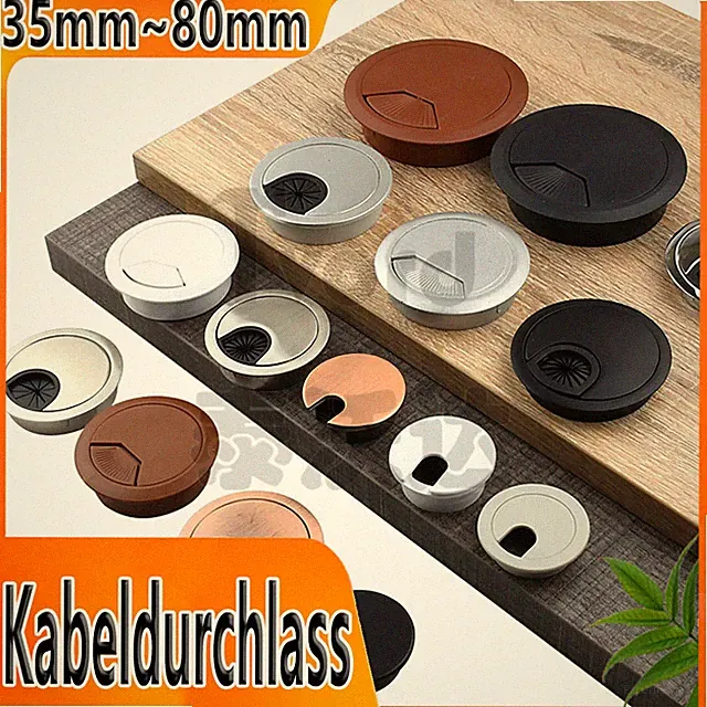 Kabeldurchlass 35 50~80mm Kabeldurchführung Schreibtisch Kunststoff Kabeldose