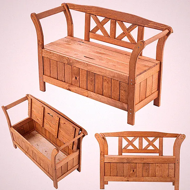 KADAX Gartenbank, Holzbank für Garten, 119x43x75cm, Goldene Eiche