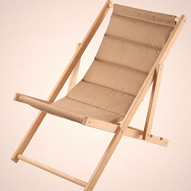 KADAX Liegestuhl aus Holz, Sonnenliege bis 120kg, Cappucino