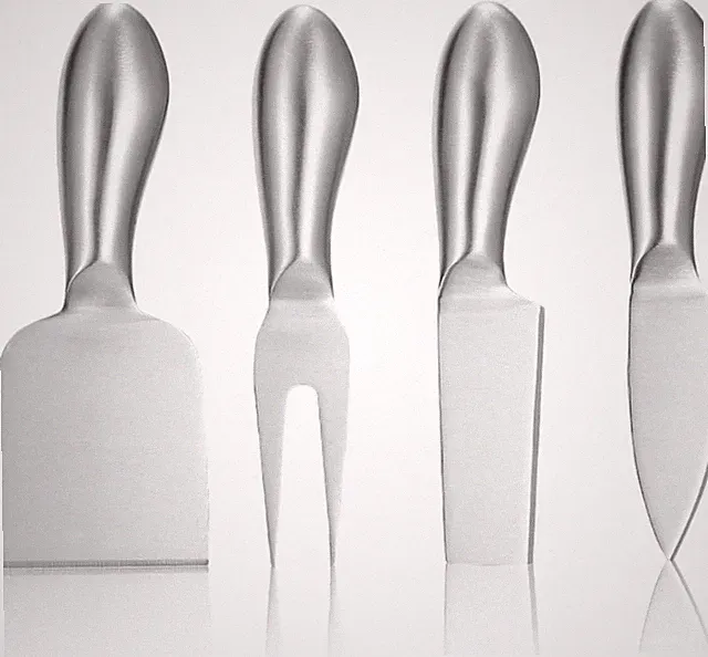 Käsemesser Set 4-teilig Edelstahl für Käse, Dessert & Salat, robust & rostfrei