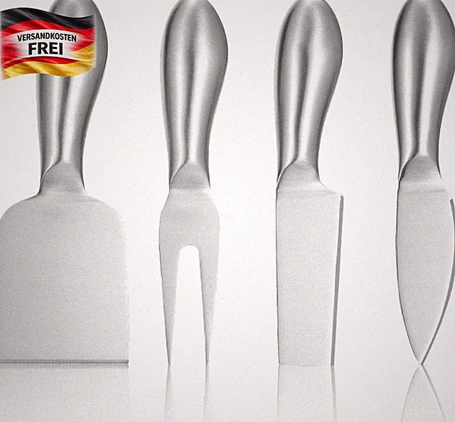 Käsemesser Set 4-tlg. Edelstahl für Käse, Kuchen, Dessert, Salat