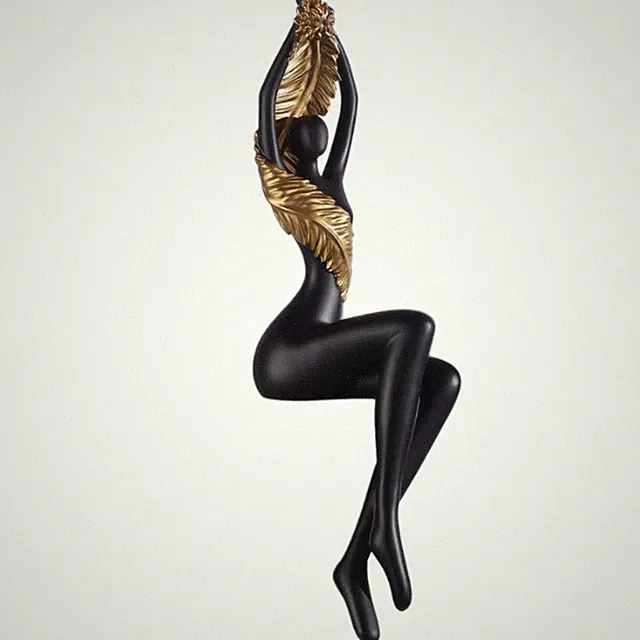 Kantenhocker Elegant Figur mit Hängenden Beinen Minimalistisch Dekofigur für
