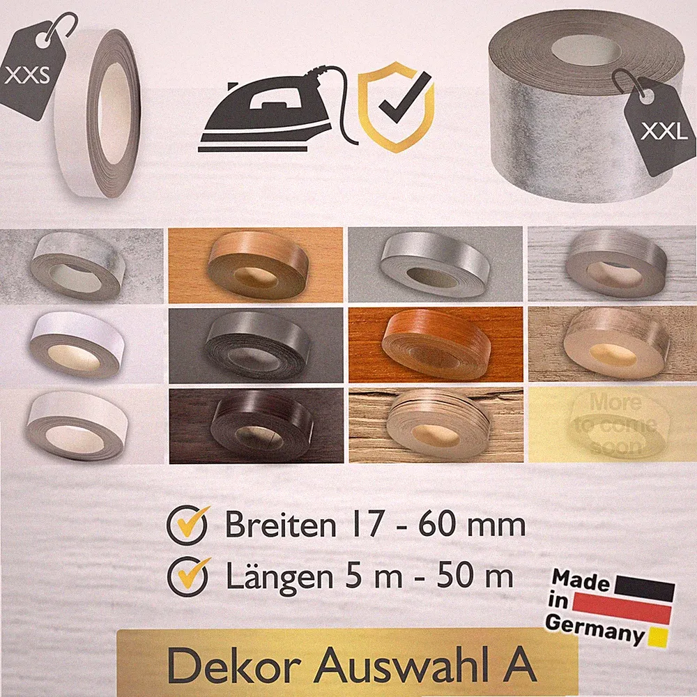 Kantenumleimer Bügelkante Schmelzkleber Umleimer Kantenband Möbel Melamin DIY