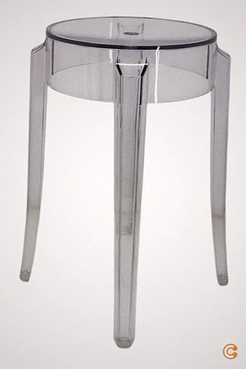 Kartell Charles Hocker Stuhl Loungehocker Designhocker Sitz H 46 cm transparent
