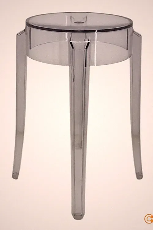 Kartell Charles Hocker Stuhl Loungehocker Sitz H 46 cm transparent Designhocker