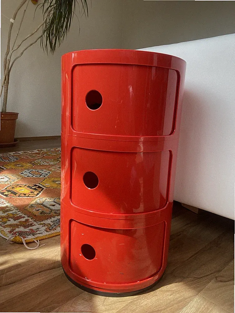 KARTELL COMPONIBILI Container Rot 3 Elemente Design Classic Wohnung Büro Bad etc