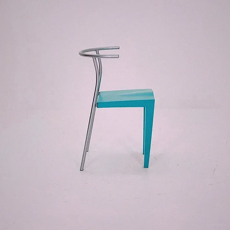 Kartell, Dr. Glob, Designerstuhl,mintgrün, Lehne, Stuhl, Kunststoff, silber