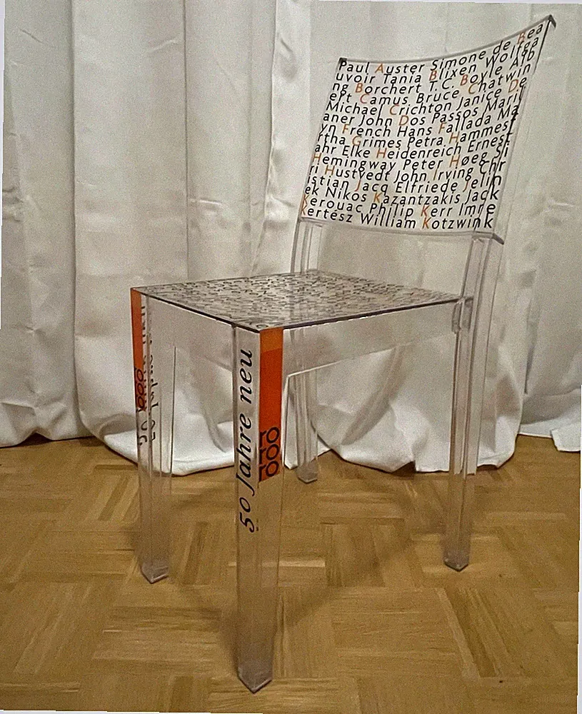 Kartell La Marie Esszimmerstuhl transparent Polycarbonat Motiv „50 Jahre neu“