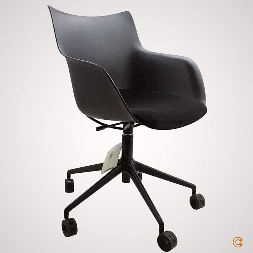 Kartell Stuhl Drehstuhl Bürostuhl QWood Sitzpolster schwarz SIEHE TEXT/FOTO