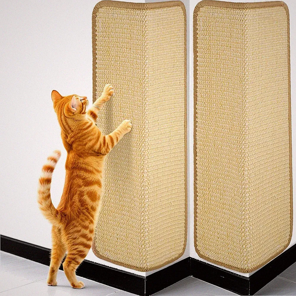 Katzenkratzmatte Sisal 50x25cm Wand Klett Klebeband Kratzschutz Sofa Möbel