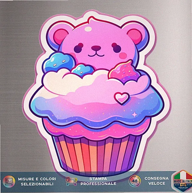 Kawaii Muffin BÄR Aufkleber • Vinyl Sticker für Auto Motorrad Laptop Wand Manga