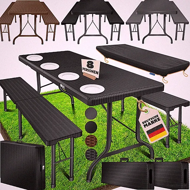 KESSER® Bierzeltgarnitur Set klappbar Festzelt Garnitur Biertisch + 2x Bierbank