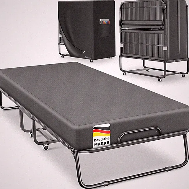 KESSER® Klappbett Gästebett bis 250kg Reisebett inkl. Matratze, Rollen & Cover