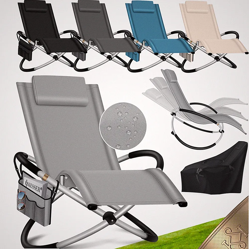 KESSER® Sonnenliege Relaxliege Schaukelliege Liegestuhl Garten Camping Liege