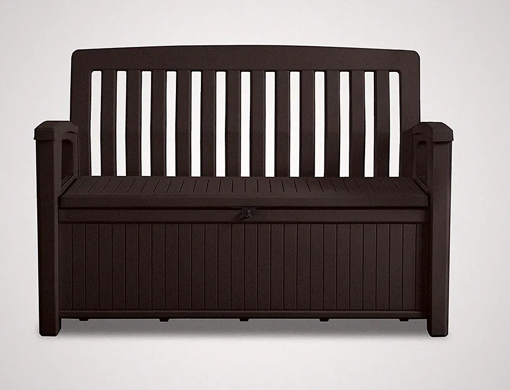 Keter Gartenbank "Patio", braun Auflagenbox Sitzbank Gartenbank Truhenbank Bank