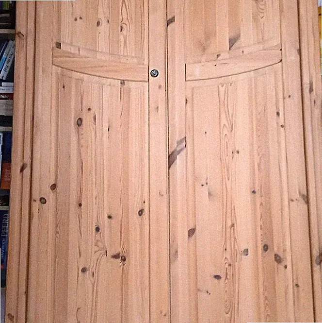 Kiefer Massivholz Kleiderschrank freistehend 2-türig natur 100x200x50 cm