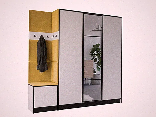KIER FURNITURE Flurgarderobe EDEN 14, Kleiderstange, Garderobenschrank
