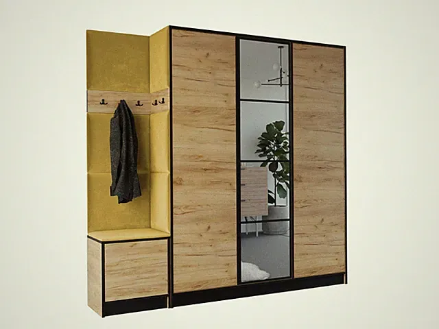 KIER FURNITURE Flurgarderobe EDEN 14, Kleiderstange, Garderobenschrank