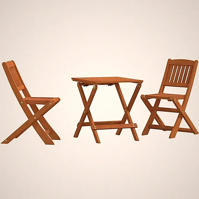 Kinder Bistro Set 3-tlg Eukalyptus Massivholz klappbar wetterfest Garten