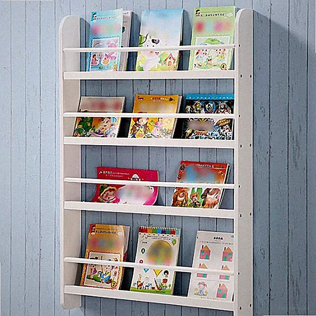 Kinder Bücherregal Wandregal 4 Ablagen Bücher Spielzeug Hängeregal Dekoregal